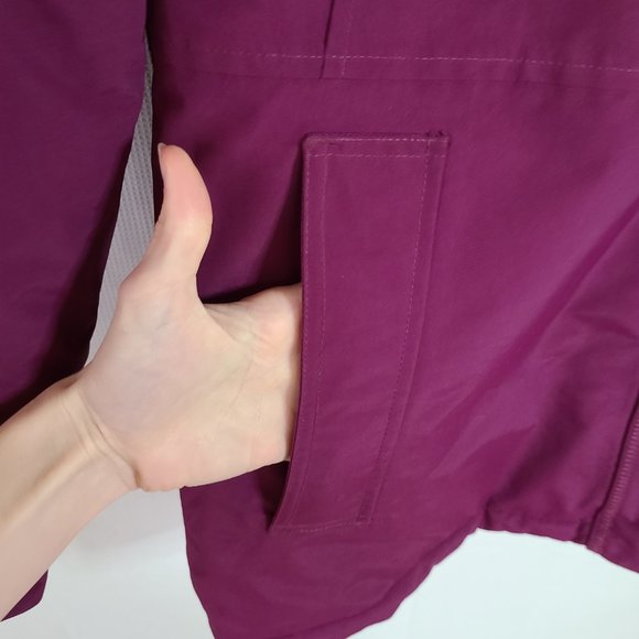 Lands' End Squall Plum Purple Full Zip Hooded Outerwear Rain Jacket Womens Small - Picture 7 of 16